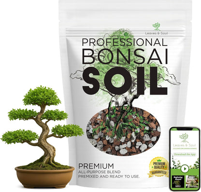 Large Bonsai Soil Premium All Purpose Blend | Pre-Mixed Ready to Use for Plant Support and Fast Drainage | Lava, Limestone Pearock, Calcined Clay and Pinebark | Extra Large 8.2 Quarts | Made in USA