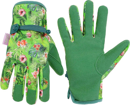 HLDD HANDLANDY Work Gloves for Women and Ladies, Leather Gardening Gloves Flexible Mechanic Working Gloves