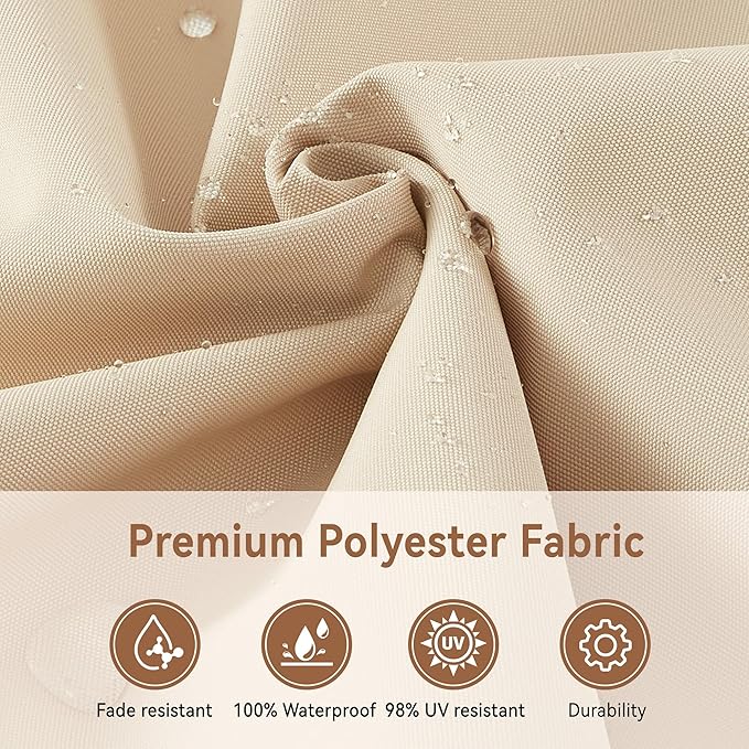 10' X 10' Cantilever Patio Umbrella Outdoor Heavy Duty Double Top Windproof Square Offset Umbrellas with 360-degree Rotation for Pool Deck Backyard, Beige