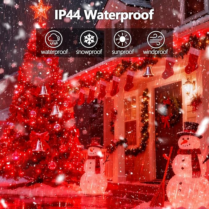 BHCLIGHT 240LED Christmas Voice Control String Lights Red