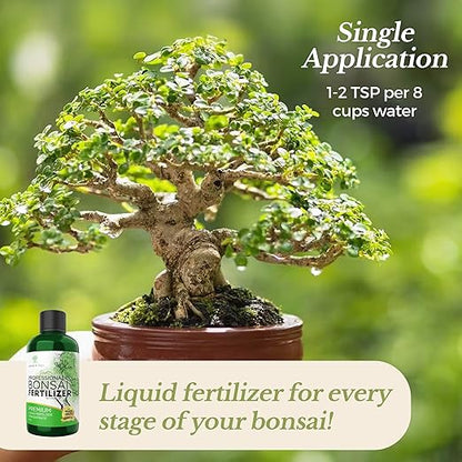 Professional Liquid Bonsai Plant Fertilizer | 3-1-2 Concentrate for Bonsai Plants and Trees | Multi-Purpose Blend & Gardening Supplies | 8 oz Bottle