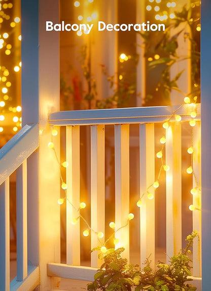 Brightown Solar Lights Outdoor Waterproof, 33Ft 100 LED Globe Solar String Lights for Outside, 8 Modes Outdoor Solar Lights for Yard Balcony Patio Tree Canopy Party (Warm White)