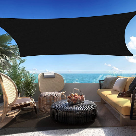 5' x 10' Black Rectangle Sun Shade Sail SSP1212 Canopy Durable Fabric UV Block Awning,We Make Custom Orders
