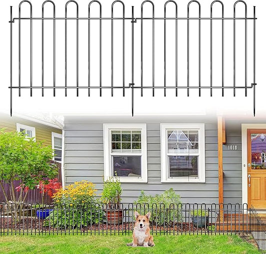 26 Panels Decorative Garden Fence, 37ft X 20in Rustproof Metal Animal Barrier Fence, No Dig Fence Garden Fence, Arched Flower Bed Edging Ornamental Wire Border Fencing for Outdoor Yard, Patio Decor