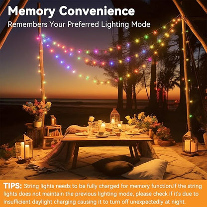 Solar String Lights Outdoor Waterproof 2 Pack Total 66ft 200LED 8 Modes Twinkle Lights Solar Fairy Lights for Patio, Garden Yard Party Wedding Tree Christmas Halloween Decoration, Multicolor