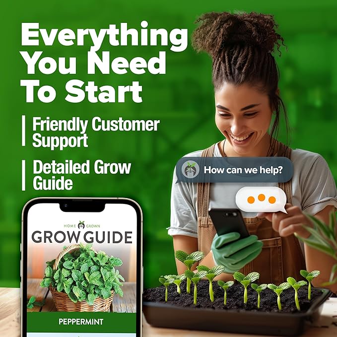 HOME GROWN 𝗨𝗦𝗔 𝗣𝗥𝗘𝗠𝗜𝗨𝗠 Peppermint Seeds Pack – 2,370 𝗡𝗢𝗡-𝗚𝗠𝗢 Heirloom Mint Seeds for Planting. Grow Peppermint Plants in Your Herb Garden Indoors or Outdoors (Mentha x piperita)