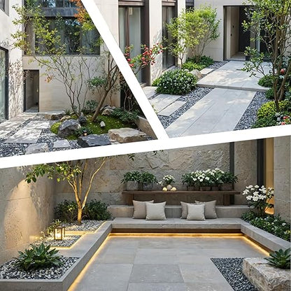 20LB Black Stones Pebbles River Rocks, Natural Beach Pebbles, 3-5" Garden Decorative Stones-3-5 Large Plant Rocks,Ideal for Aquarium, Home Decor