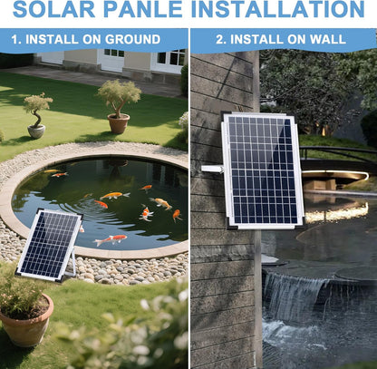 Solar Fountain Pump 12W Solar Water Fountain With 3 Spray Nozzle Solar Powered Water Pump 132 GPH Solar Pond Pump for Outdoor Garden Water Features