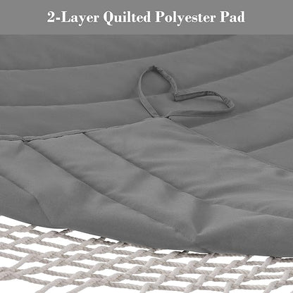 SUNCREAT 15 FT Hammocks for Outside, Two Person Hammock for Patio, Garden, Porch, Outdoor, Light Gray