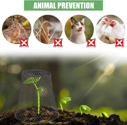 10 Pcs 11inch Chicken Wire Plant Covers,Green Wire Garden Cloches Chicken Wire Cloche Plant Protector Metal Heavy Duty Garden Plant Cloche for Keeping Bunnies Chicken Squirrels Birds Other Out
