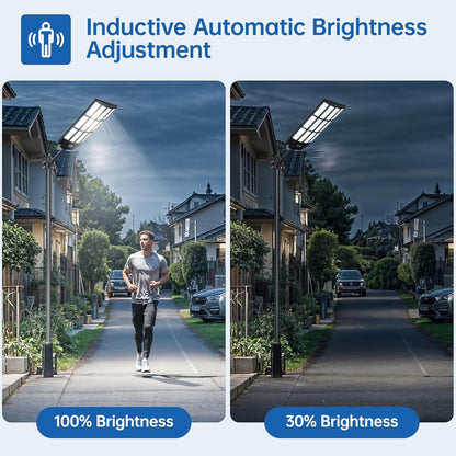 10000W Solar Street Lights Outdoor – 7000K LED Solar Lights Waterproof Dusk to Dawn with Motion Sensor & Remote, Commercial Solar Powered Parking Lot Lights for Yard, Garage, Outside (1 Pack)