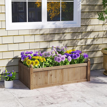 Giantex Wood Raised Garden Bed, 46"x24"x16" Rectangular Planter Box w/Drainage Holes for Growing Vegetables, Flowers, Herbs, Fruits, Easy Assembly, Outdoor Planting Bed for Backyard, Garden, Lawn