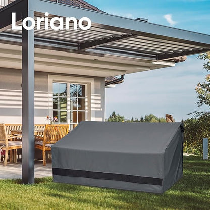Loriano 600D Oxford Fabric Heavy Duty Patio Furniture Sofa Covers, 100% Waterproof Outdoor Furniture Covers for 3-seater Sofa 83"W x 40"D x 30"H, Lawn Patio Furniture Covers with Air Vent and Handle