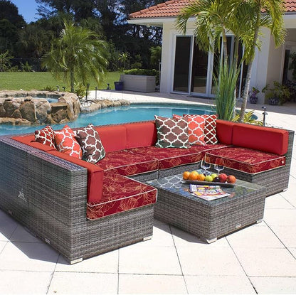 Porch Shield Outdoor Cushion Slipcovers Patio Chair Seat Cushion Covers Set 4 Waterproof Fade Resistant 22 x 20 x 4 inch, Summer Blooming