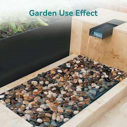 15 lbs River Rocks, 1-1/2 inch Plant Rocks for Pots Indoor, Decorative Garden Rocks Outdoor Landscaping, Polished Natural Stone for Walkways, Yard, Vases, Crafts