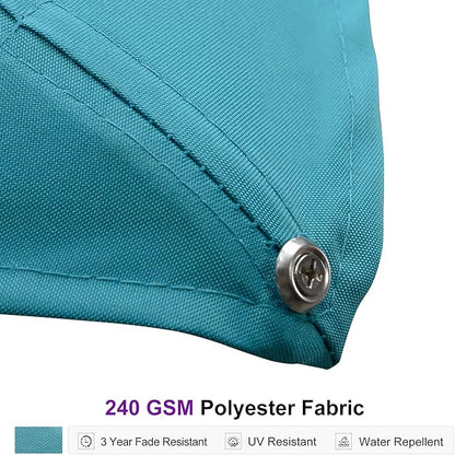 PURPLE LEAF 11' X 15' Rectangle Patio Umbrella Large Cantilever Outdoor Aluminum Offset Umbrella with 360-degree Rotation Umbrella for Garden Deck Backyard Pool Turquiose Blue