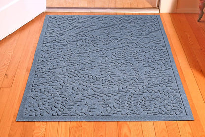 WaterHog Indoor/Outdoor Door Mat, 3' x 5', Made in USA, Durable & Skid-Resistant Front Door Rug, Decorative, Water-Trapping & Heavy-Duty Entryway Floor Mat For Your Home, Boxwood Collection, Bluestone