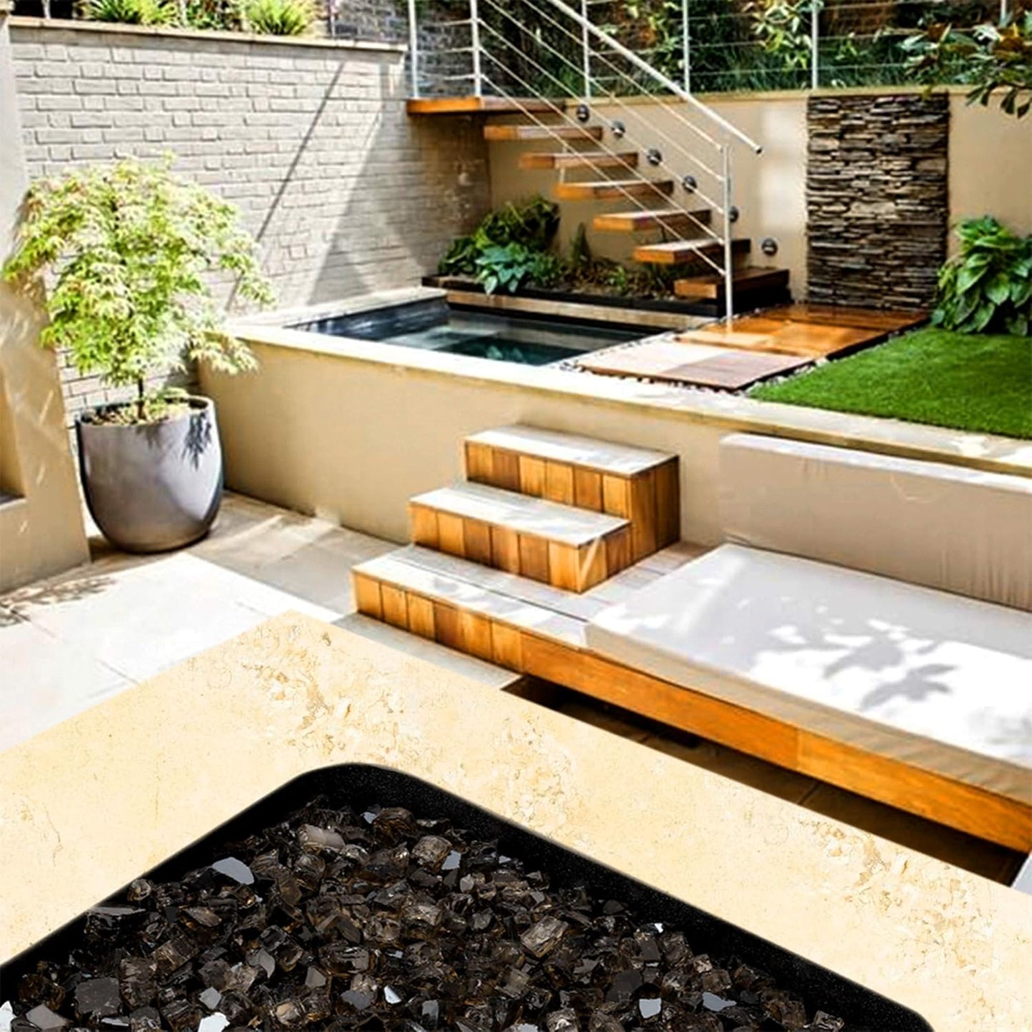 Mr. Fireglass 10 Pounds Fire Glass - 1/4 Inch High Luster Reflective Tempered Glass Rocks for Fireplace Fire Pit Table and Landscaping, Bronze