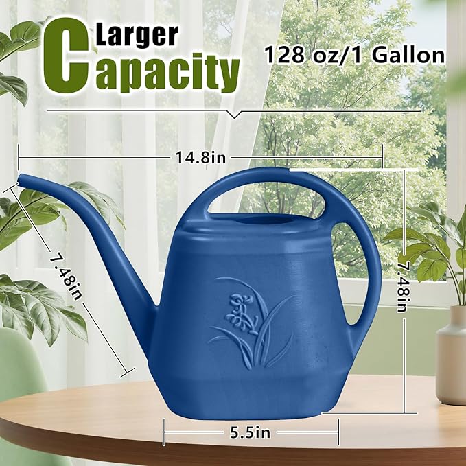 Plastic Watering Can - Blue - 1 Gallon