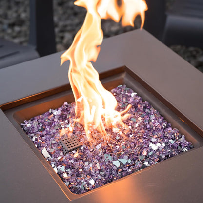 Mr. Fireglass 10 Pounds Fire Glass - 1/4 Inch High Luster Reflective Tempered Glass Rocks for Fireplace Fire Pit Table and Landscaping, Purple