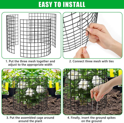 10 Pack Plant Protector from Animals, 13x12 inch Wire Plant Cages Mesh Plant Cage Garden Plant Protector, Sturdy Bunny Barricades Chicken Wire Cloche Plant Protectors for Keeping Bunny Animals Out