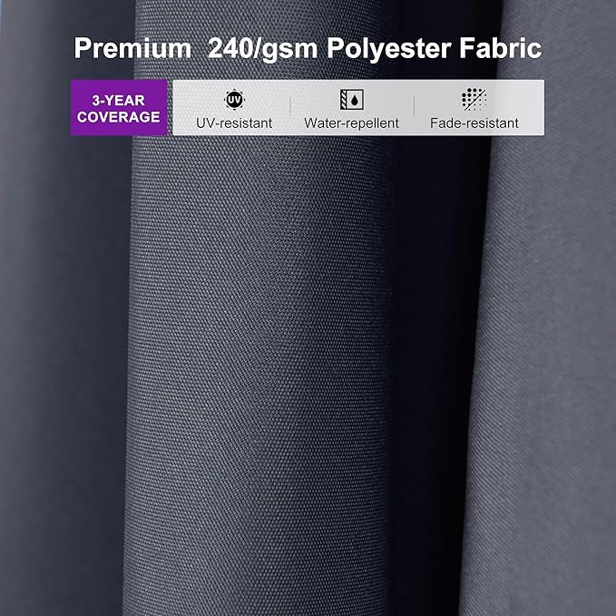 PURPLE LEAF 10' × 13' Patio Cantilever Umbrella Outdoor Rectangle Adjustable Offset Umbrellas with 360-degree Rotation and 8 Heavy Duty Metal Ribs for Garden Deck Pool Gray