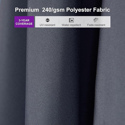 PURPLE LEAF 10' × 13' Patio Cantilever Umbrella Outdoor Rectangle Adjustable Offset Umbrellas with 360-degree Rotation and 8 Heavy Duty Metal Ribs for Garden Deck Pool Gray