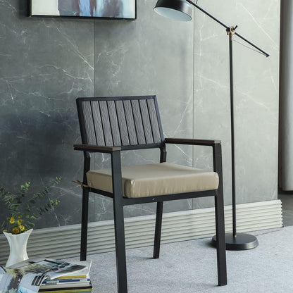 Patio Chair Cushions Set of 2 Non Slip Bottom Chair Pad with Ties Waterproof Square Outdoor Seat Cushion Replacement for Garden Swing Furniture 20x20 Inch, Light Khaki