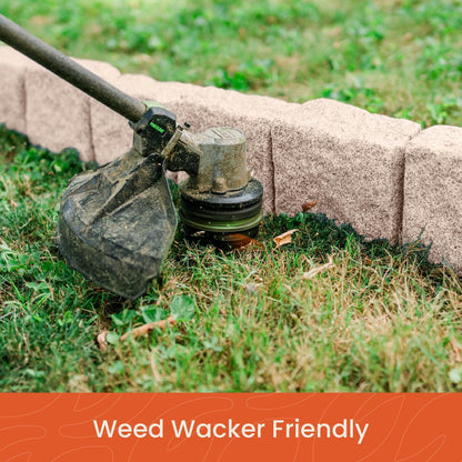 Beuta Landscape Edging | Garden Edging Border | Faux Stone Blocks for Lawn Edging, Flower Beds & Yard Edging – 1 Pack | Each Section Has 6 Blocks 48" L x 4" W x 6.5" H | 2 Spikes | Cobblestone