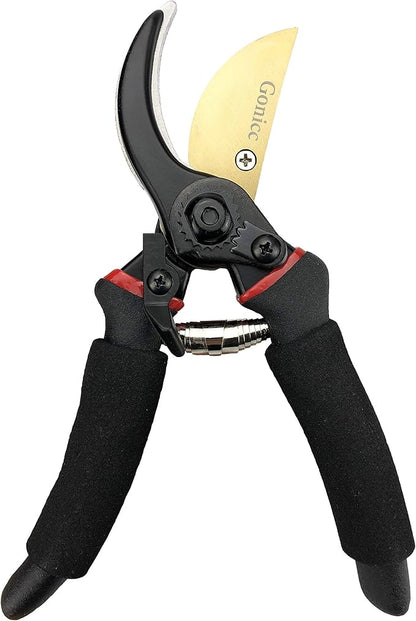 gonicc 8" Professional Premium Titanium Bypass Pruning Shears (GPPS-1003), Hand Pruners, Garden Clippers.