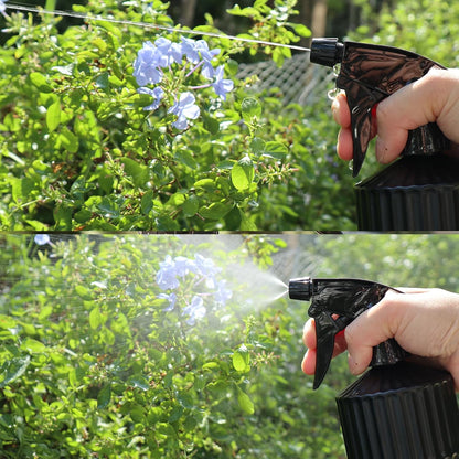 OFFIDIX Glass Spray Bottle, Pressure Watering Can, Indoor Plant Mister, Adjustable Nozzle Watering Glass 0.45L/15.22oz Spray Bottle for Garden Plants Cleaning Solutions (Black)