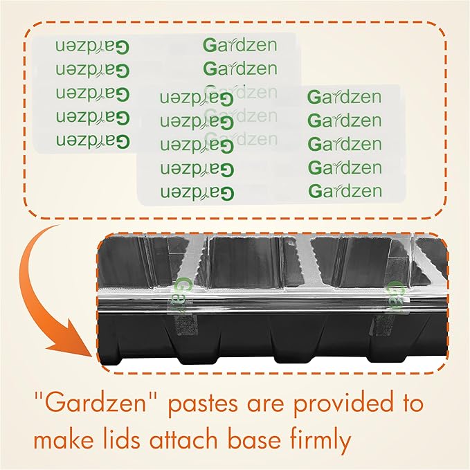 Gardzen 5-Pack Seed Starter Kits, Reusable Plant Germination Trays with Total 75-Cell, Seed Starter Tray with Humidity Vented Domes and Bases for Starting Vegetable Flower Herb Seeds 15" x 9"