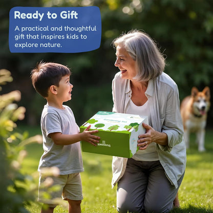 Gardening Set, Tool Kit, for Kids, STEM, Includes Tote Bag, Spade, Watering Can, Rake, Fork, Trowel and Gloves (Ocean Blue)