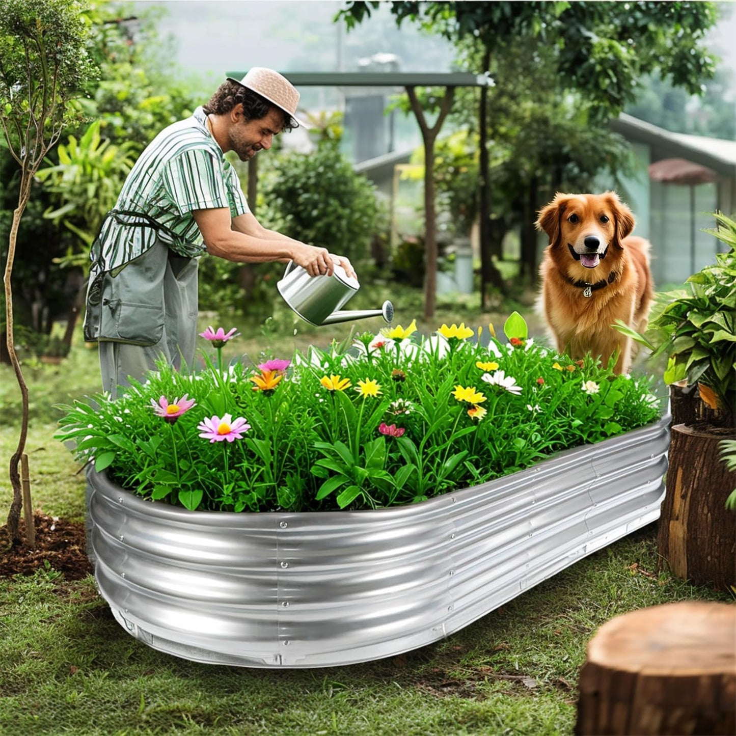 Raised Garden Bed, Raised Beds for Gardening Outdoor for Vegetables and Flowers Ground Planter Box, Galvanized Metal Planter Grow Garden Box,6x3x1ft