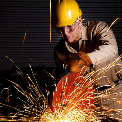 HLDD HANDLANDY Leather Work Gloves for Men & Women, Adjustable Wrist Cowhide Gardening Glove with Reinforced Palm for Driver