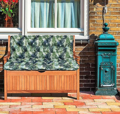 Swing Replacement Cushions with Backrest, 2 or 3 Seater Waterproof Non-Slip Overstuffed Swing Pad, Indoor/Outdoor Bench Cushion for Porch Chair Swings Garden Furniture (Leaves, 40 * 55 in)