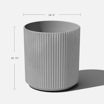 Veradek Round Demi Planter Pots for Indoor/Outdoor Garden Use | Made from Plastic - Concrete Mix with Drainage Holes | Perfect for Small to Large Succulent Plants, Flowers, Modern Interior Plants