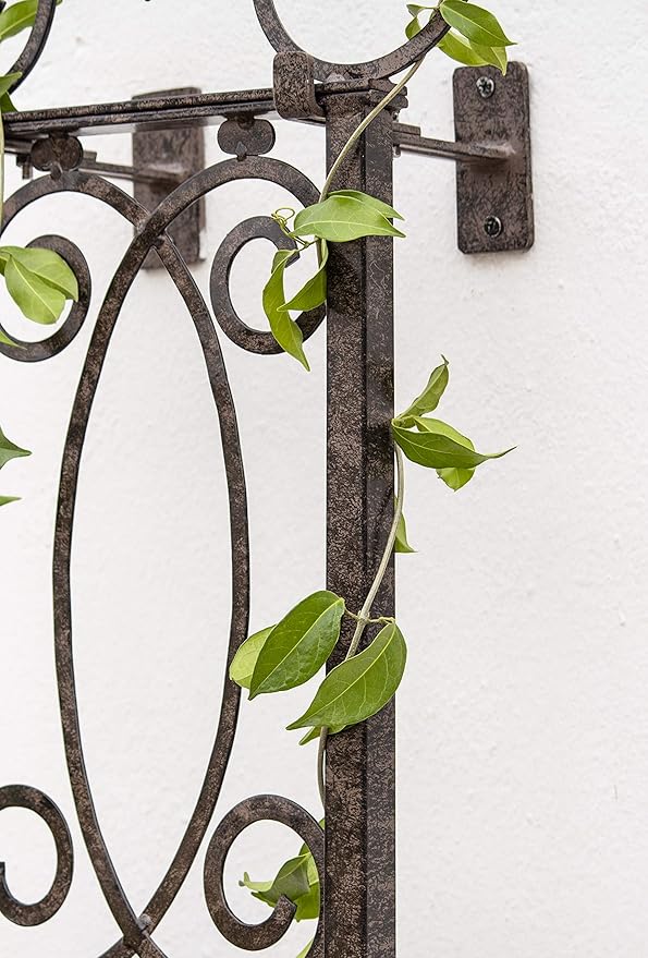 H Potter Outdoor Metal Wall Decor or Trellis for Climbing Plants Suitable as Art Garden Panel Roses Vines Privacy Includes Brackets to be Hanging Gar124w1