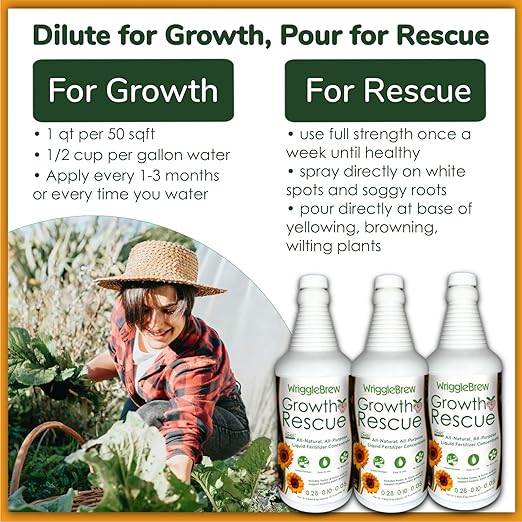 Organic Liquid Fertilizer Concentrate from Worm Castings. Non-toxic, All-Purpose, Plant Food for Gardens, Vegetables, Fruits, Houseplants, Seed Starters, and Ornamentals. (32 Fluid Ounces)