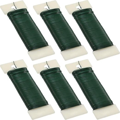 Ripeng 6 Rolls 112 Yards Floral Flexible Paddle Wire for Crafts Christmas Wreaths Tree 22 Gauge Floral Bind Wire Garland and Flower Arrangements DIY Craft(Green)