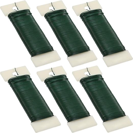 Ripeng 6 Rolls 112 Yards Floral Flexible Paddle Wire for Crafts Christmas Wreaths Tree 22 Gauge Floral Bind Wire Garland and Flower Arrangements DIY Craft(Green)