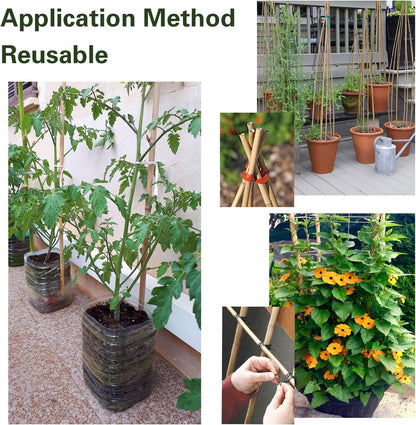 20pcs Bamboo Stakes 6 Feet, 6FT Garden Stakes Multi-Purpose, 5/8" Dia Plant Stakes for Tomatoes, Beans, Cucumbers, Peppers, Potted Trees, Maintain The Plant Posture, Strengthen and Stem