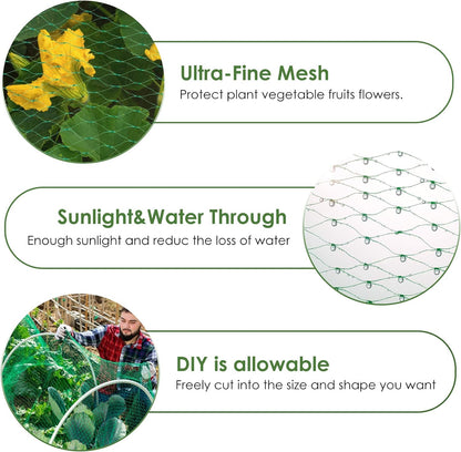 13X40Ft Bird Netting for Garden Protect Vegetable Plants and Fruit Trees,Plastic Trellis Netting for Birds, Deer,Squirrels and Other Animals