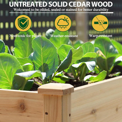 MUPATER 4x2FT Raised Garden Bed, Planter Box with Four Wheels and Legs for Herbs and Vegetables, Elevated Garden Bed with Drainage Holes for Outdoor Indoor, Natural Wood