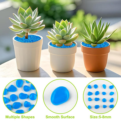 3000pc Glow in The Dark Rocks Outdoor Blue Rocks for Landscaping Glow in The Dark Blue Stones Glow Pebbles Glowing Rocks for Garden Luminous Stones Glowing Stones for Driveway Walkway,Blue