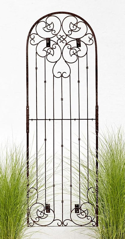 H Potter Outdoor Metal Wall Art Decor or Trellis for Climbing Plants Garden Panel Roses Vines Privacy Includes Brackets for Hanging X Large with 4 Mounts