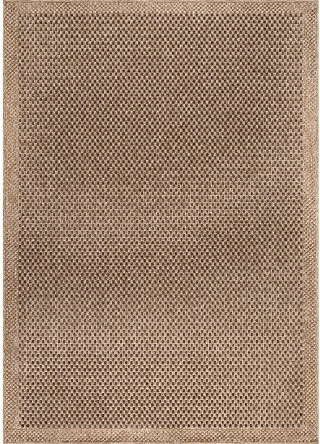 CAMILSON Easy Jute Rug 8x10, Indoor Outdoor Natural Color Fiber Area Rugs for Living Room Patio and Kitchen Rug, Sisal Boho Woven Design, Easy-Cleaning, Washable Outside Carpet Alfombras (8 x 10)