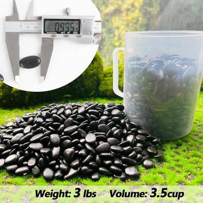 Black Pebbles for Plants 3lb Bulk Bag 0.5"- 1" Aquarium Gravel Decorative Polished Stone Natural River Rocks for Fish Tank…