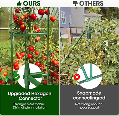 3 Pack Tomato Cages for Garden,Up to 51.2Inch Tomato Cage Trellis-Upgraded Hexagon Connector,Heavy Duty Adjustable Tomato Stake Support for Raised Garden Bed