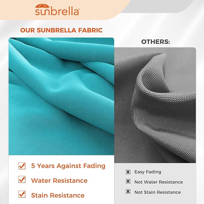 Grand patio 10'X10' Sunbrella Offset Umbrella with Base Outdoor Square Aluminum Cantilever Umbrella Shade with Easy Tilt Adjustment (Aruba, 10X10 FT-SUNBRELLA)